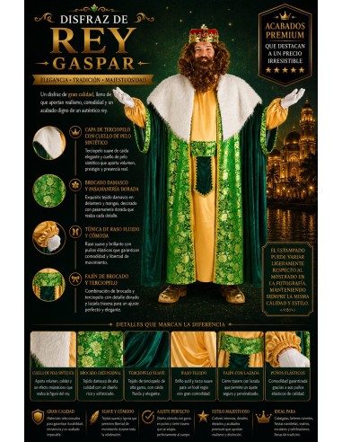 Costume Roi Gaspar Taille L | Costumes pour Adultes Le Roi du Carnaval